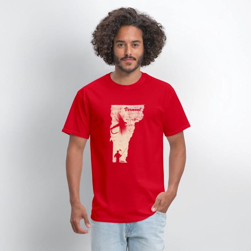 Vintage Fish Vermont State Map VT Fly Fishing