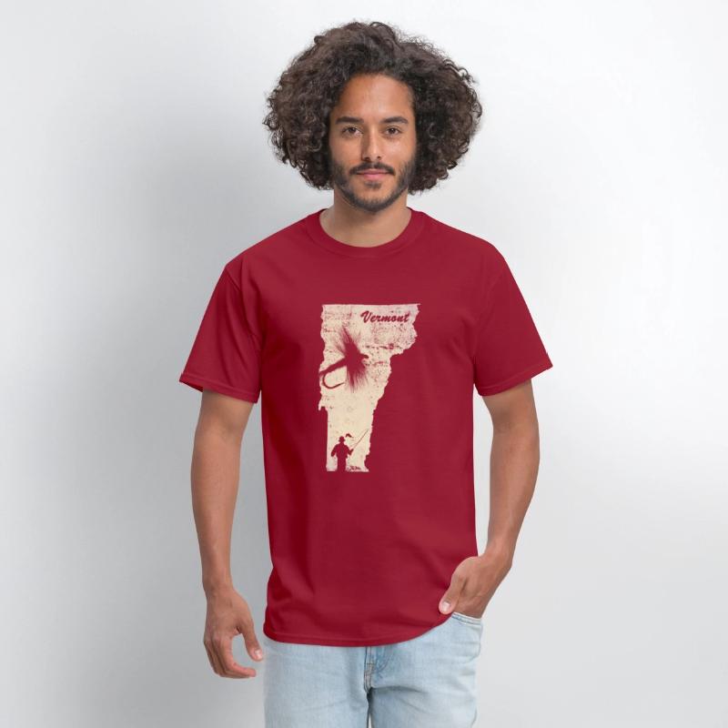 Vintage Fish Vermont State Map VT Fly Fishing