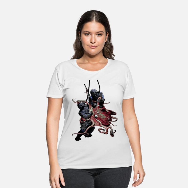 Vintage Helmet Divers Fighting Off a Big Octopus