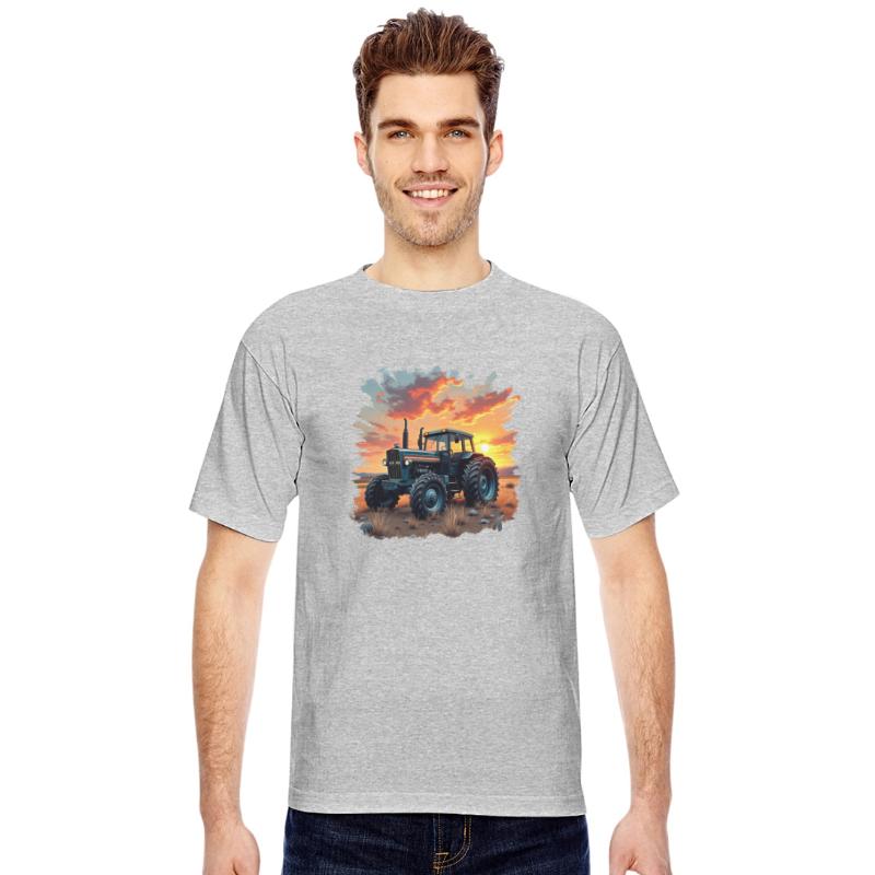 Vintage Tractor at Sunset