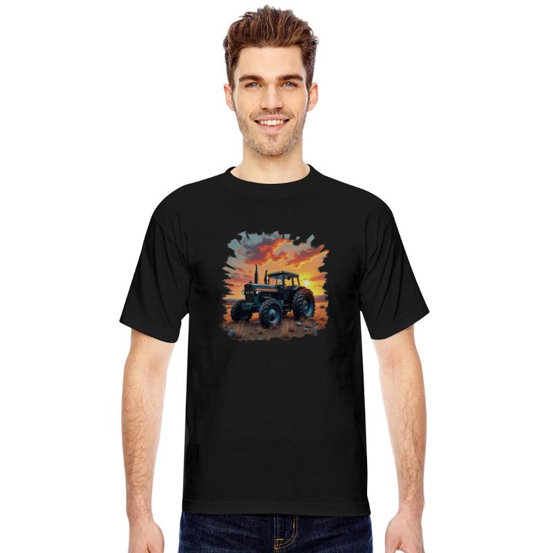 Vintage Tractor at Sunset