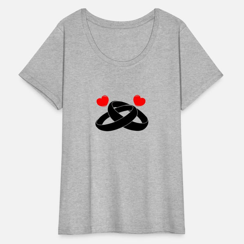 Wedding rings with hearts