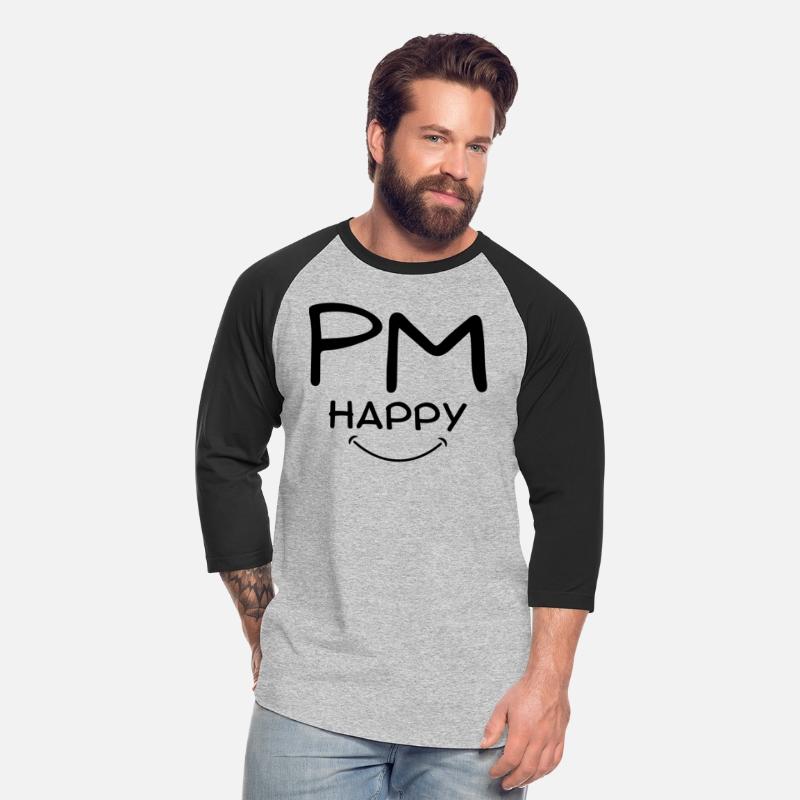 White and Black PM Happy T Shirt