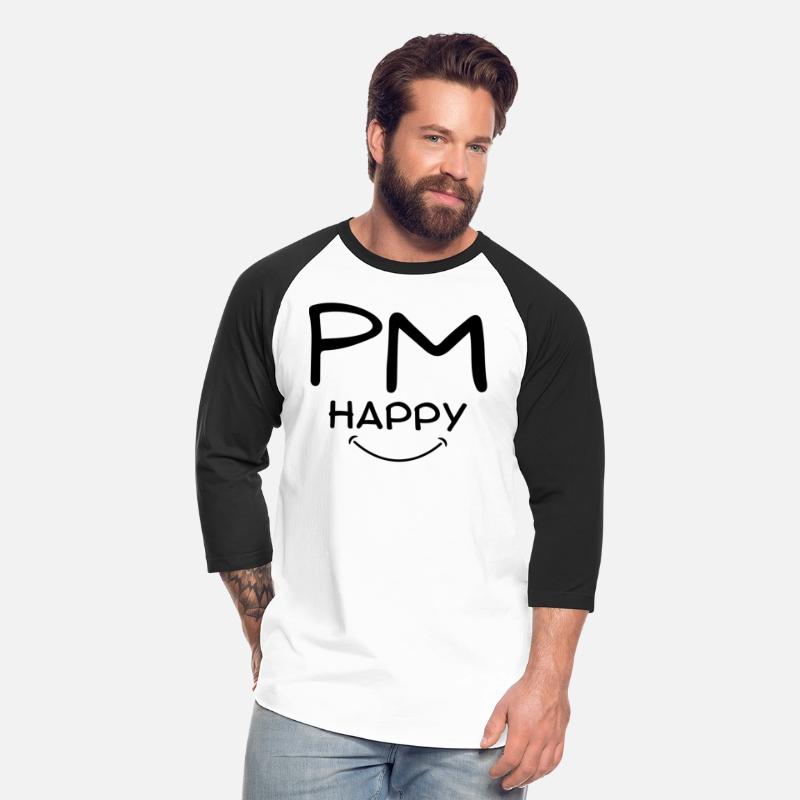 White and Black PM Happy T Shirt