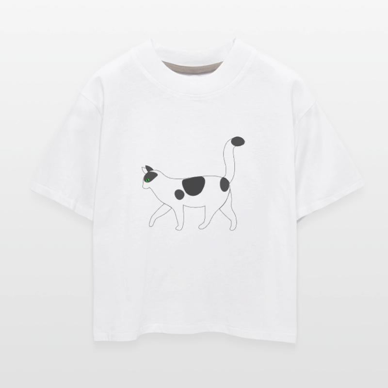 White cat walking clip art