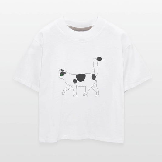 White cat walking clip art