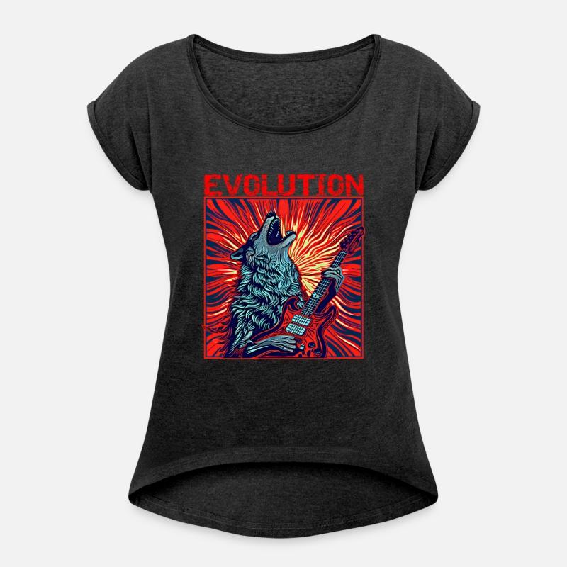 Wolf Playing Guitar Rockstar Red Guitar