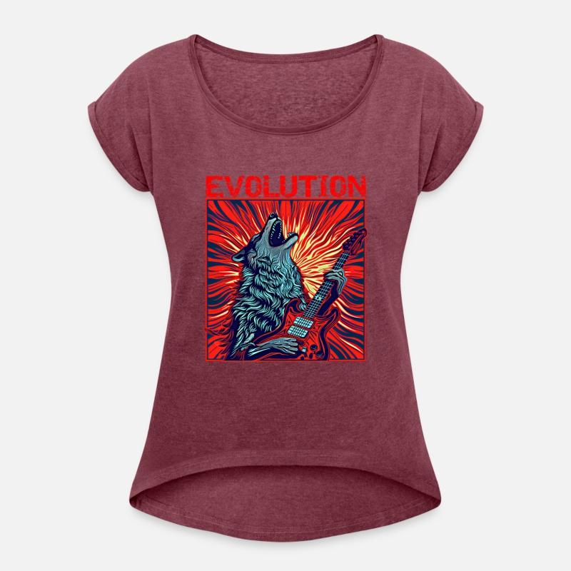 Wolf Playing Guitar Rockstar Red Guitar