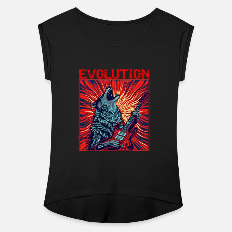 Wolf Playing Guitar Rockstar Red Guitar