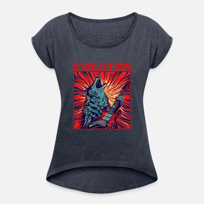 Wolf Playing Guitar Rockstar Red Guitar