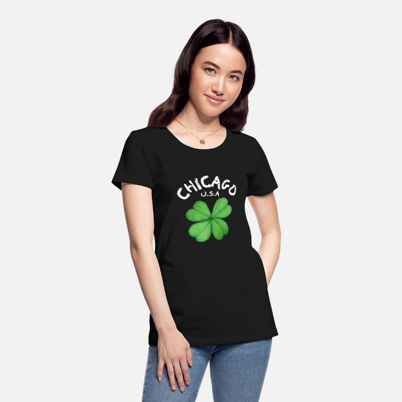Womens Vintage Shamrock Chicago USA ST PATRICKS DA