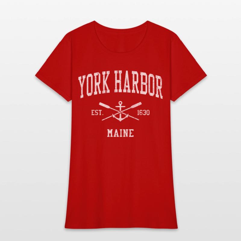 York Harbor Me Crossed Oars Boat Anchor Sports