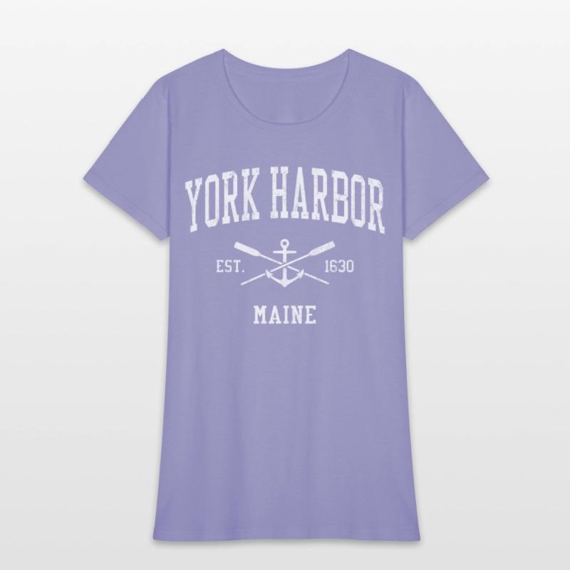 York Harbor Me Crossed Oars Boat Anchor Sports